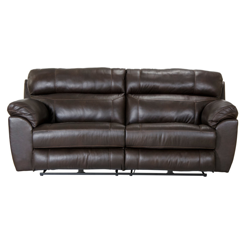 Catnapper Costa 90.5" Wide Leather Match Pillow Top Arm Reclining Sofa